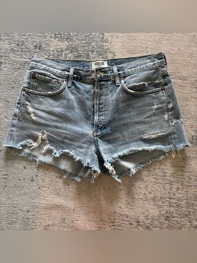 Agolde Parker Light Wash Distressed Denim Cutoff Shorts sz. 28